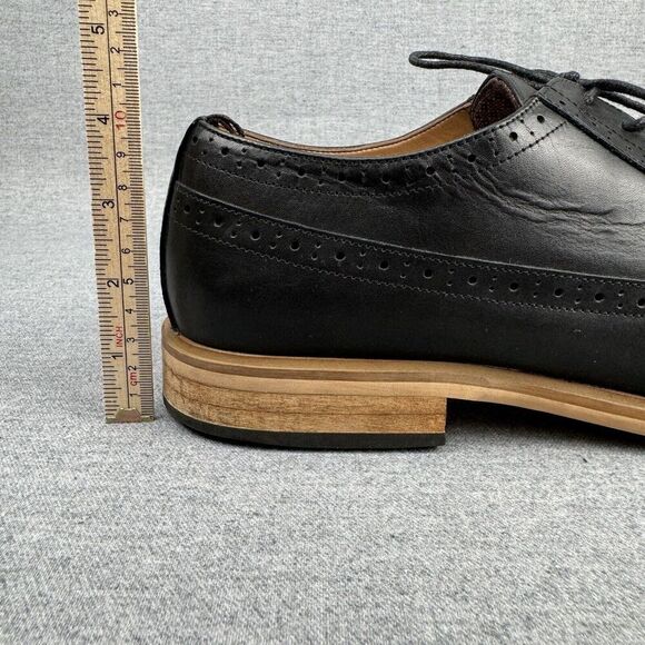 Fairlane Shoes Mens 13 Black Oxfords Leather Wingtip Classic‎ Office Preppy - Picture 16 of 16